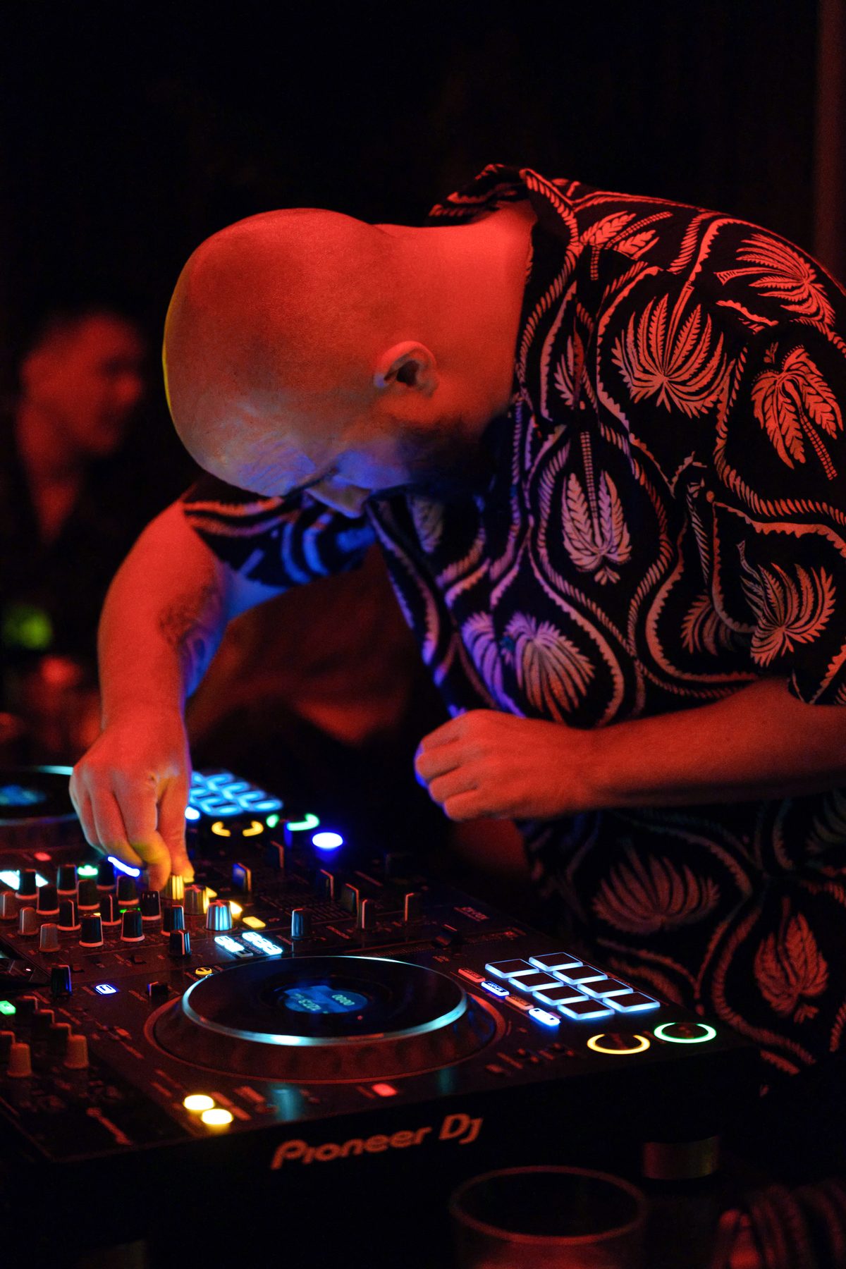 At the decks, opening the room